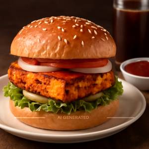 Paneer tandoori burger