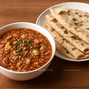 Egg curry 3pc with tawa roti 4
