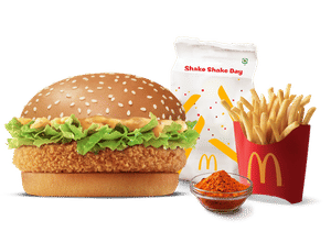 Crispy Veggie Burger + Piri Piri Fries (M)