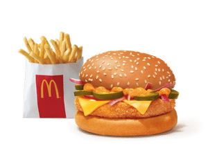 Corn & Cheese Burger + Fries (R)