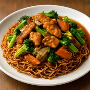 Pan Fried Noodles Chicken