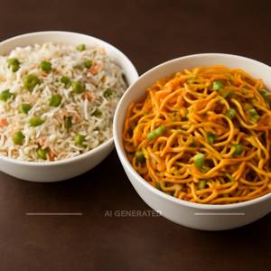 Veg Fried Rice+veg half noodles