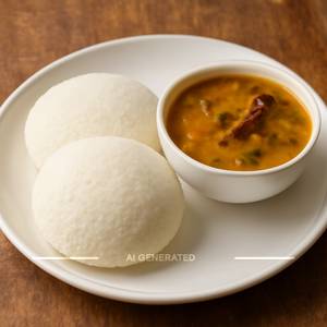 Idli [2 Pieces] With Sambar