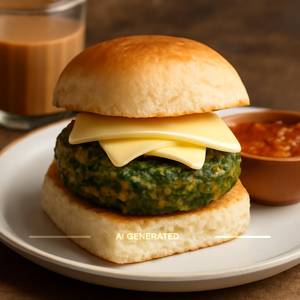 Makka Palak Double Chhese Vada Pav