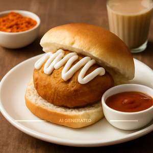 Crispy Mayonise Vada Pav 