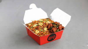Double Egg Schezwan Noodles + Spicy Fried Chicken