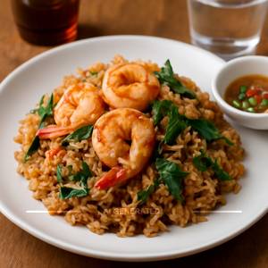 Khao Phad Kapprao Koong (Prawns)