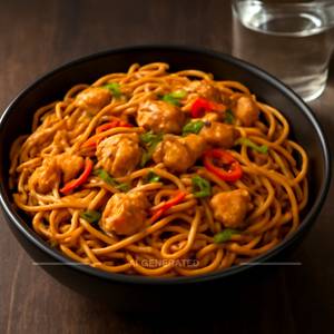 Chilly Garlic Chicken Noodles