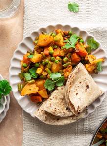 Desi Ghee Mix Veg with 4 Parathas