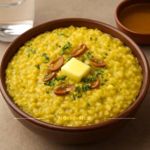 Butter Khichdi in Dal Tadka