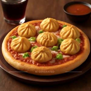 Paneer momos pizza