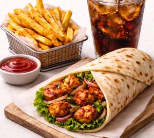 Peri Peri Chicken Wrap With Fries & Coke Combo