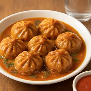 Paneer Afghani Gravy Momos (6 Pcs)