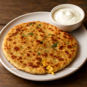 Gobi Paratha with Curd