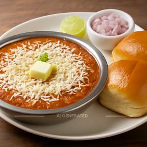 Cheese pav bhaji
