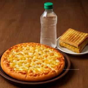 1 Cheese Corn Pizza, 1 Cheese Corn Sandwich, 1 Ltr Chilled Mineral Water