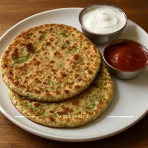 Combo Plain Green Peas Paratha (2 Pcs)