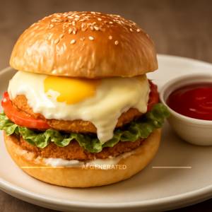 Chicken Egg  Burger 