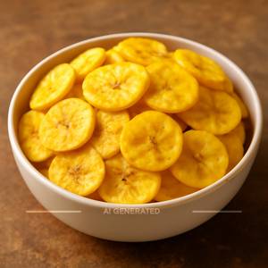 Yellow banana chips