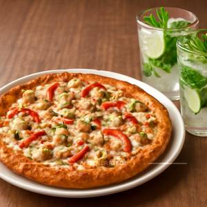 Chicken crust pizza(10')+ 2 Virgin Mojito 