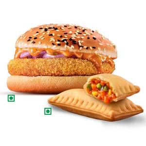Crispy Veg Burger + BK Veg Pizza Puff.
