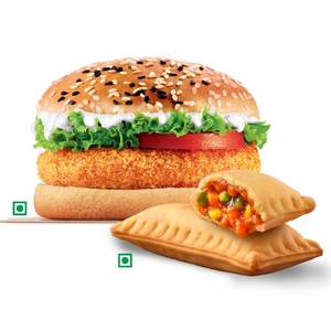 BK Veggie Burger + BK Veg Pizza Puff.