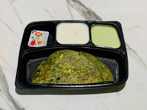 2 Palak Paneer Tawa Paratha With Dahi.