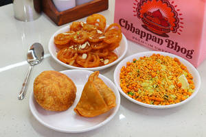 Poha 1plate+samosa 1pc+kachori 1pc+jalebi 100gm