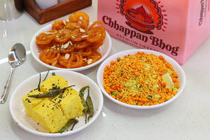 Poha 1plate+dhokla 1 Plate+jalebi 100gm