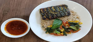 Pesto Tofu Rice Bowl