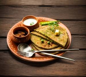 Desi Ghee Paneer Paratha Thali