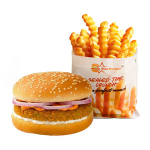 Crunchy Masala Burger  & Fries