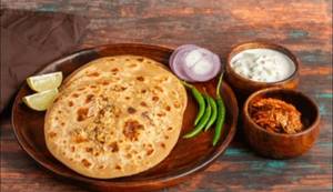 Desi Ghee Mooli Pyaz Paratha Thali