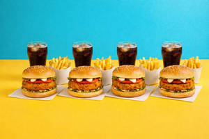 4 Burger Value Combo With Fries & Cold Drink