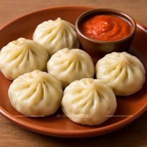 Cheese Corn Steamed Momos [6 Pieces]
