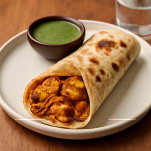 Paneer Achari Tikka Roll
