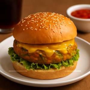 Cheesy Paneer Patty Burger