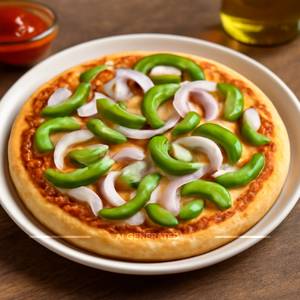 Capsicum,onion Pizza