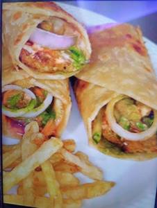 Chicken shami kebab roll