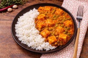Matar Paneer + Rice