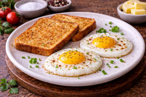 Egg  Half Fry With Bread Slice