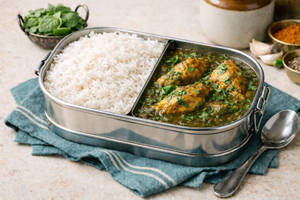 Palak chicken rice bowl