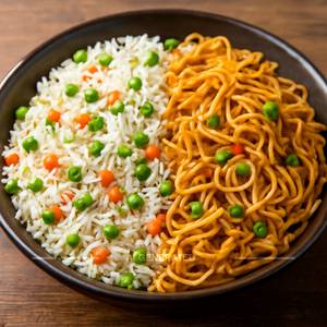 Veg Fried Rice With Veg Noodles