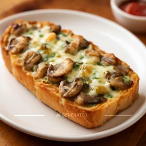 Mushroom Cheese Garlic Bread