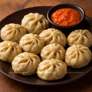 Chicken cheese momos [6 pieces] [fried]