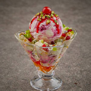 Fruit Salad With Spanish Delight Ice Cream