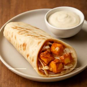 Garlic paneer shawarma
