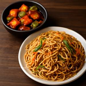 Chilli Paneer + Veg Noodles