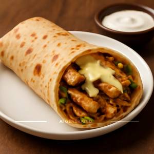 Garlic with cheese chicken shawarma