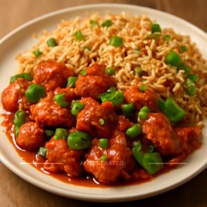Chilli Chicken With Fried Rice